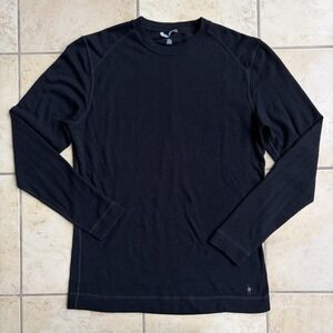 Smartwool Shirt Mens XL Black Merino Wool Long Sleeve Pullover Crewneck Tee